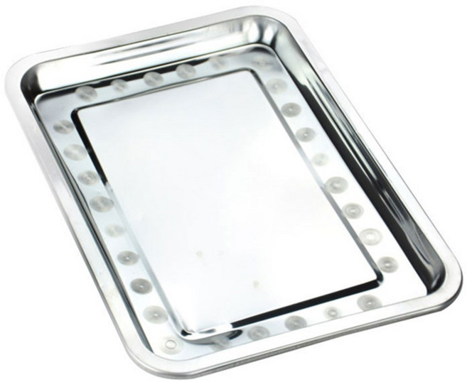 블럭마트 사각 스테인레스 쟁반, 1개