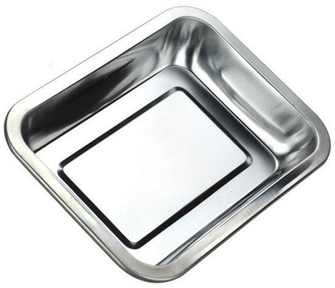 블럭마트 사각 스테인레스 쟁반, 1개