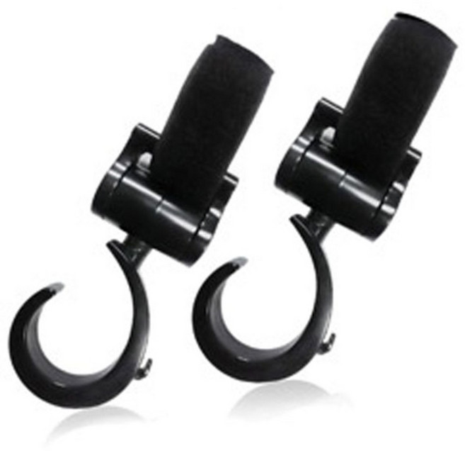 조이멀티 소품 걸기 편한 유모차걸이 2개입 원사이즈, 블랙