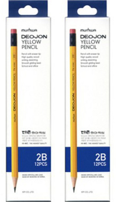 문화연필 더존 옐로우연필 5입, 2B, 4개