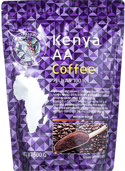 코델리 케냐 AA 분쇄커피, 500g, 1개