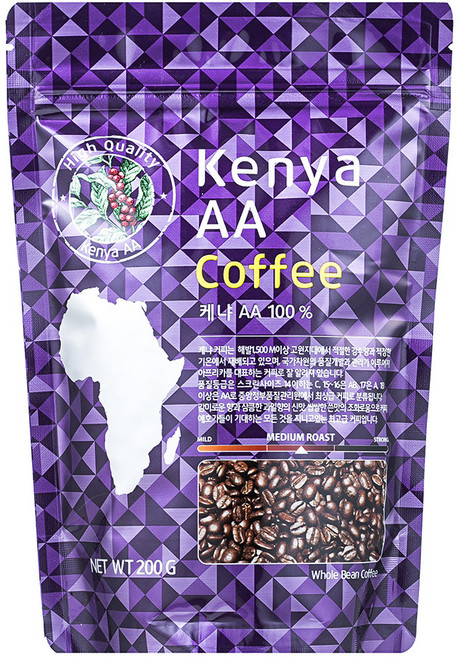 코델리 케냐 AA 홀빈커피, 200g, 1개