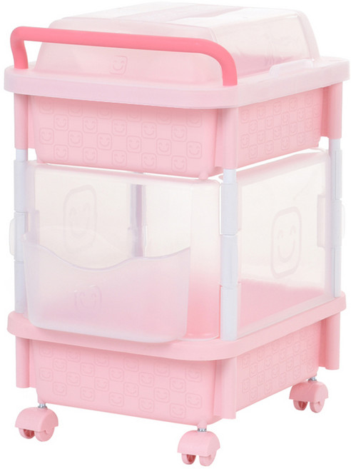 리빙스마일 포켓 기저귀 정리함 일반형 2단, 핑크, 1개