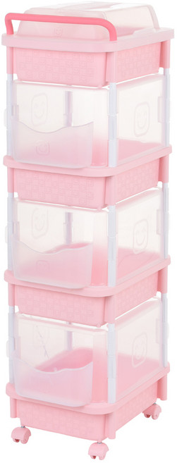 리빙스마일 포켓형 직사각 스마일 기저귀정리함, 핑크, 1개