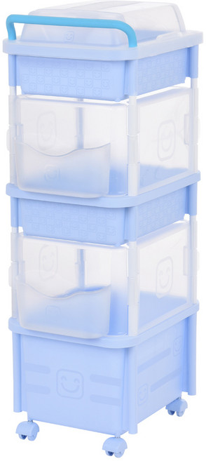 리빙스마일 포켓형 스마일 기저귀 정리함 혼합형 3단, 블루656034 33, 1개