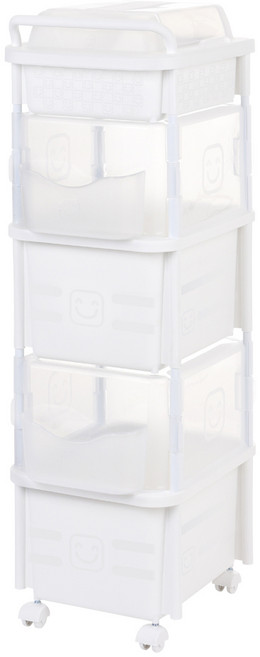 LIVINGSMILE 포켓형 스마일기저귀정리함 멀티 직사각3단, 화이트, 1개