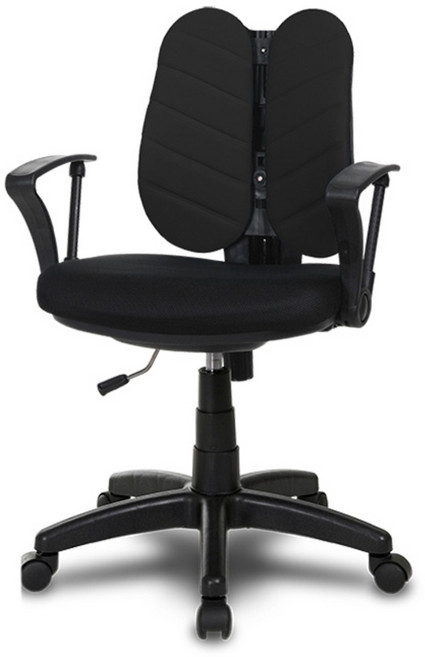 체어클럽 스터디팡J5 기본형 블랙바디 인터록원단 학생/사무용의자, 블랙