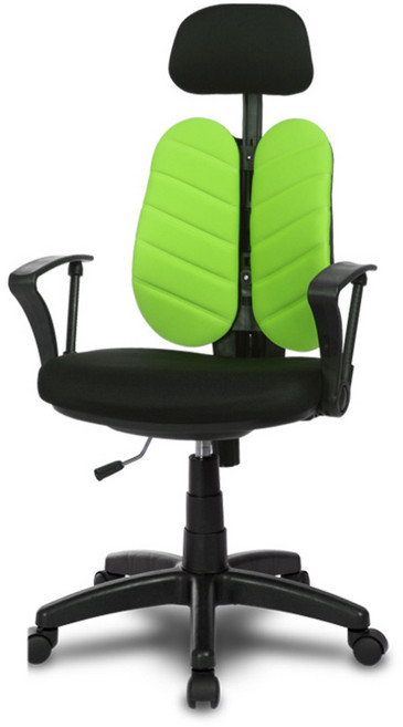 체어클럽 스터디팡J6 헤더형 블랙바디 인터록원단 학생/사무용의자, 그린