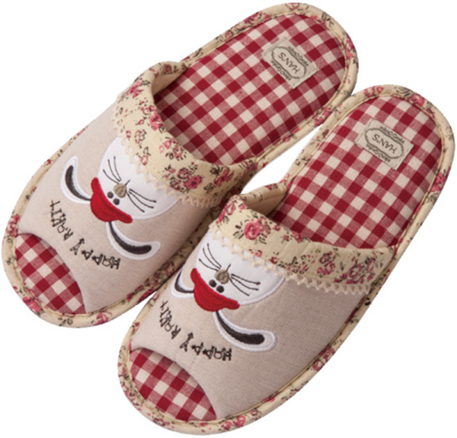 지인공간 해피래빗실내화, 핑크, 1개