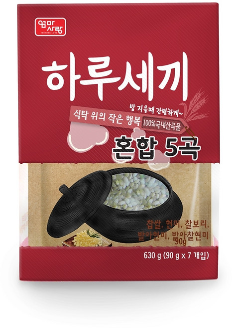 엄마사랑 하루세끼 혼합5곡, 90g, 7개입