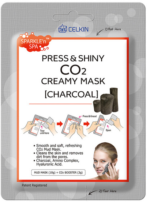 셀킨 CO2 폭탄 크리미 마스크팩 참숯, Mud Mask 10g + CO2 Booster 3g, 1개, 1개입