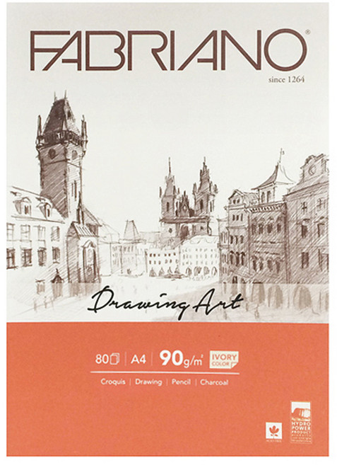 파브리아노 드로잉아트 스케치북 ST02 상단제본 90g 미색 80매, A4, 1개