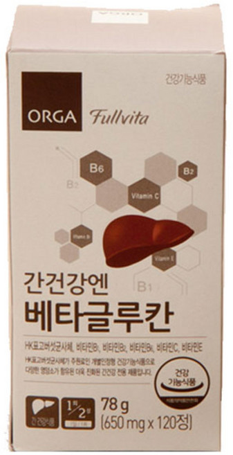 올가홀푸드 불비타 간건강엔 베타글루칸, 1개, 120정