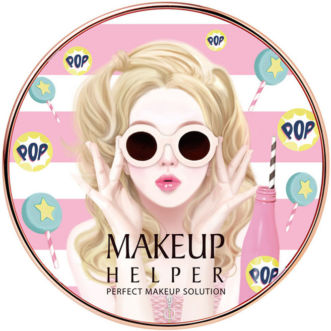 메이크업헬퍼 더블 쿠션 카렌듈라 블러썸 파운데이션 스파클링 레이디, 21호 내추럴 베이지, 1개, 24g