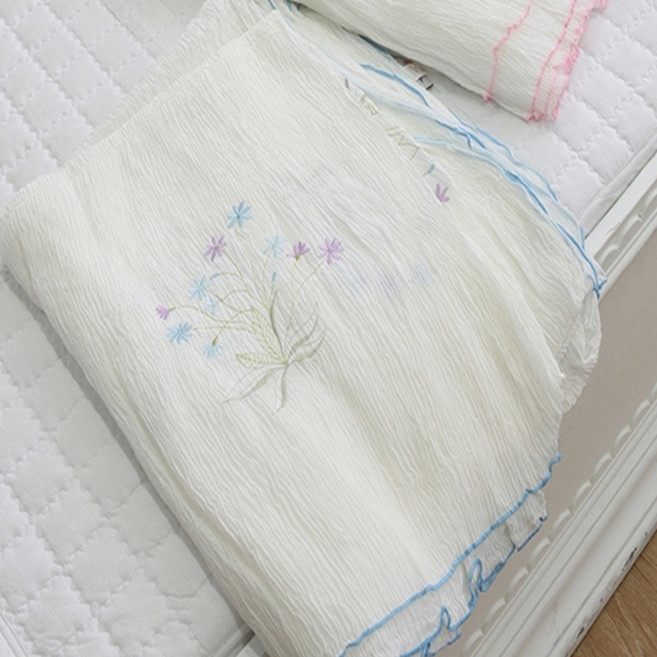 풍기인견 지지미 자수 홑이불