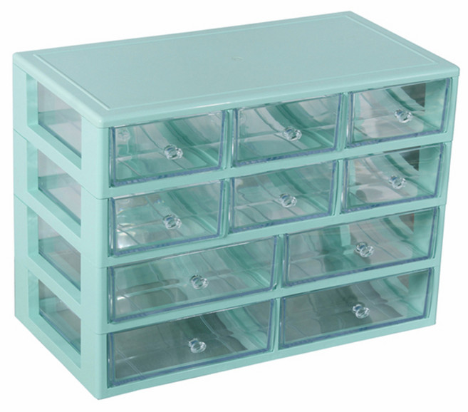 하라코리아 10칸서랍 다용도정리함, 민트, 4단