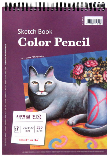 세르지오 색연필 전용 스케치북, A3, 18매, 1개, 297 x 420 mm