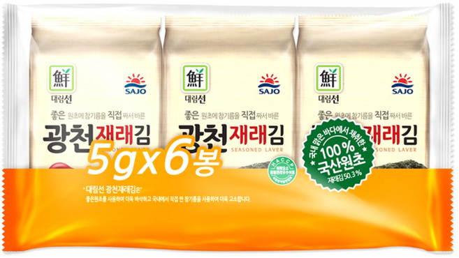 대림선 광천재래김 도시락 30g, 6개입 x 2개, 12개