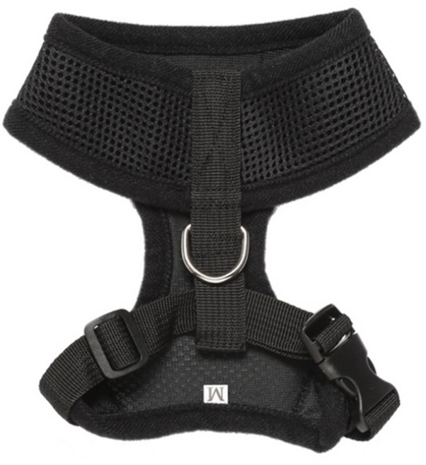 제제펫 애견 에어메쉬 하네스 Y311POP, 블랙, 1개