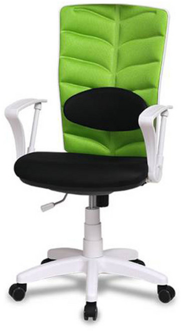 체어클럽 오피스요추V5-2 기본형 화이트바디 메쉬원단 의자, 그린