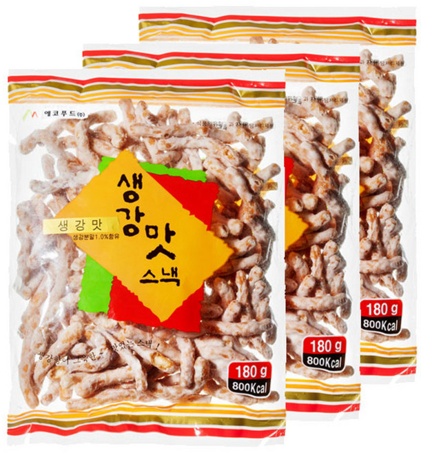 에코푸드 생강맛스낵, 180g, 3개