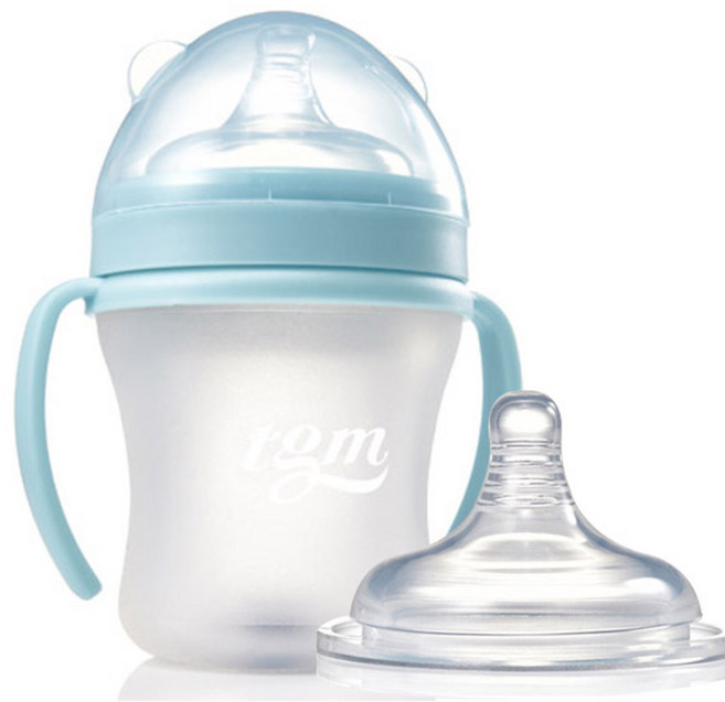 티지엠 에어벨브 실리콘 유꼭지젖병 180ml 블루 젖꼭지1단계 + 젖꼭지3단계, 1세트, 1개