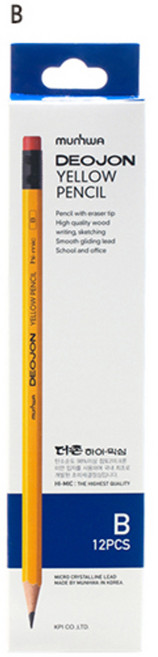 문화연필 더존 옐로우연필 B, 혼합색상, 24개