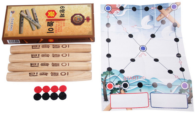 육형제바둑 4000 윷놀이 세트, 혼합색상, 2세트