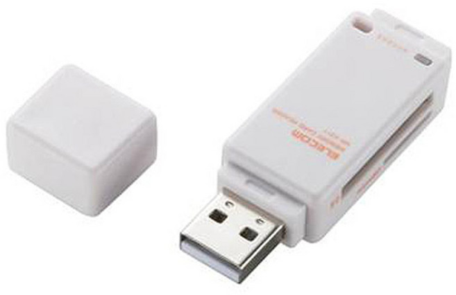 엘레컴 초소형 메모리 스틱 리더기 화이트 MR-K011WH, 1개, 1개