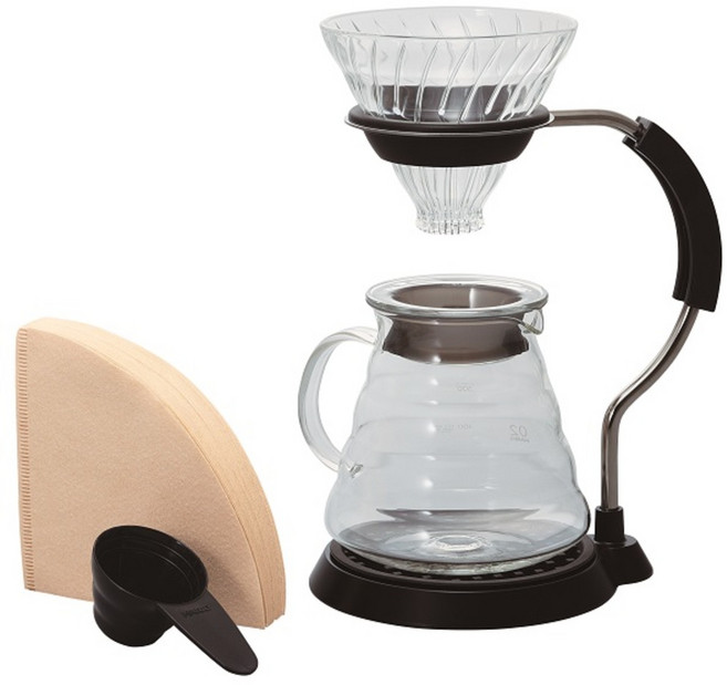 하리오 V60 암스탠드 유리드리퍼 핸드드립세트 VAS-8006-G, 1세트, 1개