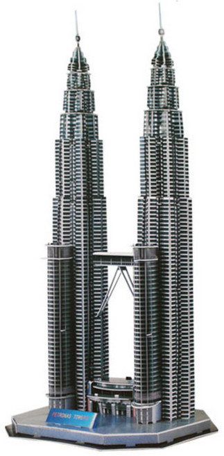 매직퍼즐 내가 만드는 세계 유명 건축물 시리즈 3D 입체퍼즐, 130피스, 페트로나스 타워, 1개