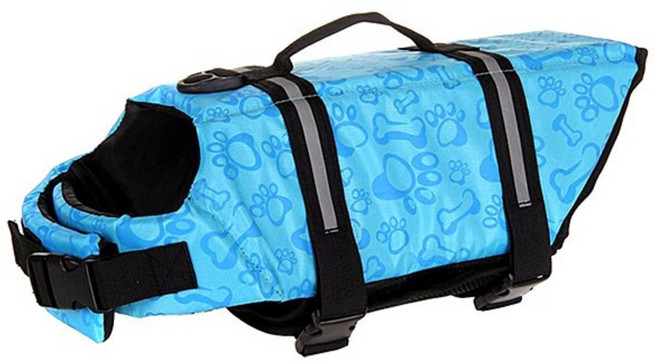 KIZBON 애견 구명조끼 블루 Y100PFN063, 1개