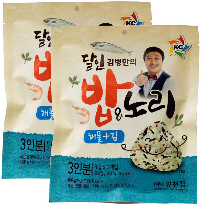 달인김병만 밥노리 해물맛, 3개입 x 2개, 8g, 6개