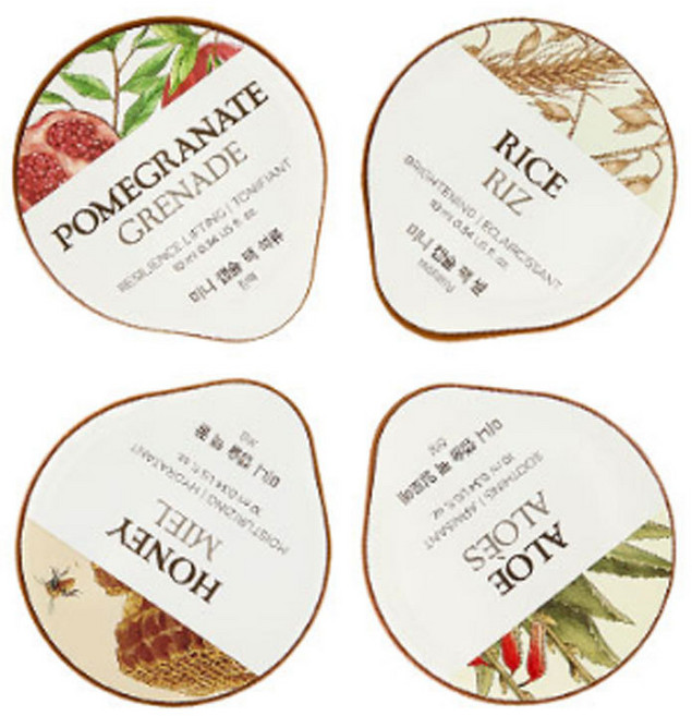 더페이스샵 미니 캡슐 팩 4종 디럭스 세트, 알로에 + 꿀 + 석류 + 쌀, 1개