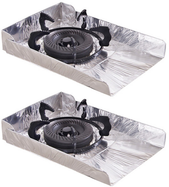 크레바스 알루미늄 가스렌지오염방지 커버, 2개입, 실버