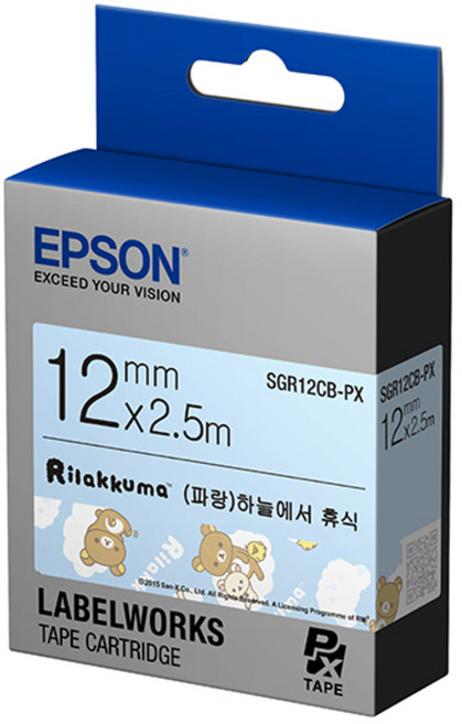 엡손 리락쿠마 라벨카트리지 SGR12CB, 블루, 1개