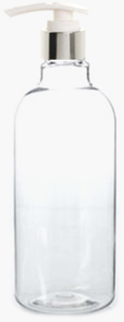 병도매닷컴 AN320 투명 금속 디스펜서 공병, 실버, 1개