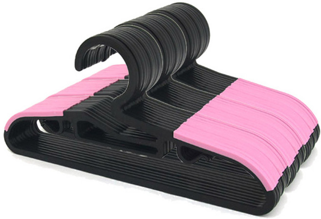 리빙해피 유아용 논슬립 옷걸이, 블랙핑크, 30개