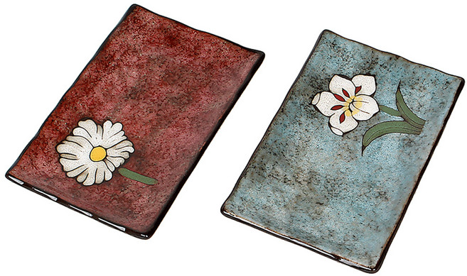 로얄에식스 소담 생선접시 레드 스카이블루 세트, 1세트, 소담 생선접시 레드 + 스카이블루 2P세트, 혼합색상