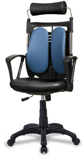 체어클럽 골드백660 플러스 듀얼형 인조가죽 학생/사무용의자, 블루