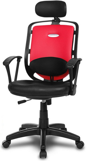 체어클럽 iChair305DW 고급 듀얼대요추형 인조가죽 학생/사무용 의자, 레드