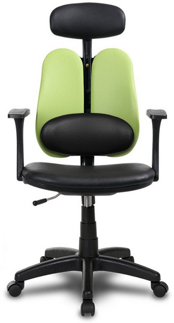 체어클럽 G플러스백 D형 플러스 대형 요추헤더형 인조가죽 학생/사무용 의자, 그린