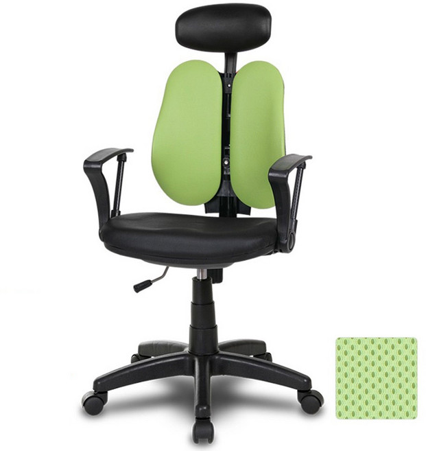 체어클럽 G플러스백 BW형 고급헤더형 메쉬원단 학생/사무용 의자, 그린