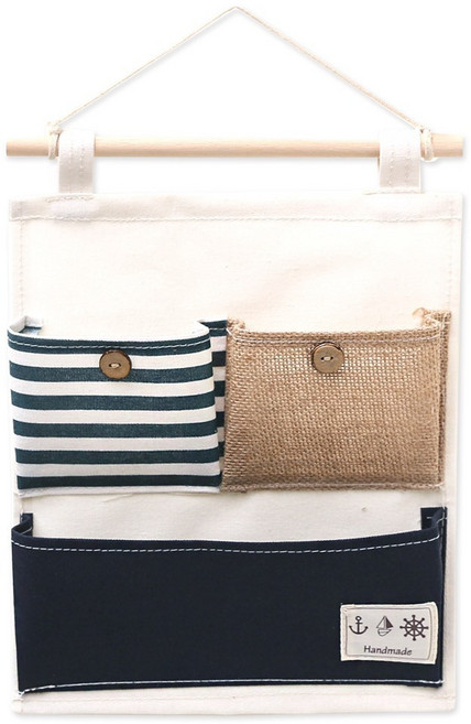 더자카 패브릭 3칸 벽 수납포켓, Q301ZFA023, 1개