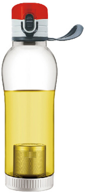 미르코리아 거꾸로 원터치 녹차물병, 레드, 650ml, 1개