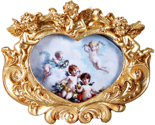 키다리 러브엔젤 액자 가로형, 골드