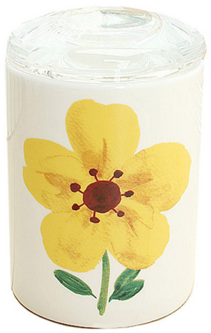 엘케이메이드 수채화 옐로우 도자기 밀폐 양념통/설탕통세트 1조, 1개