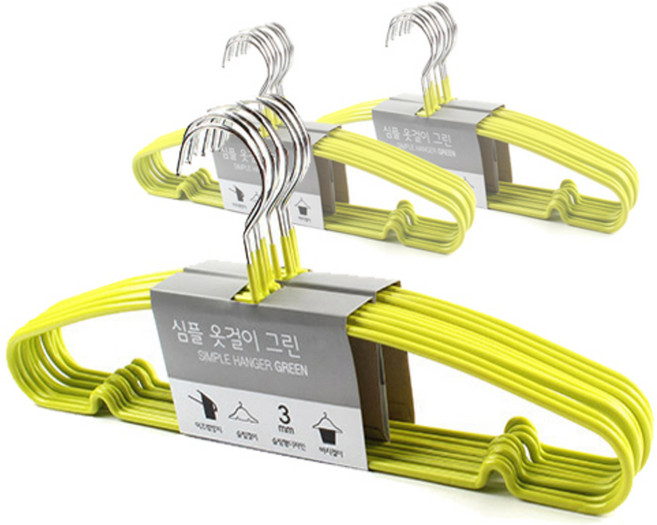 선우랜드 논슬립 심플옷걸이, 그린, 30개