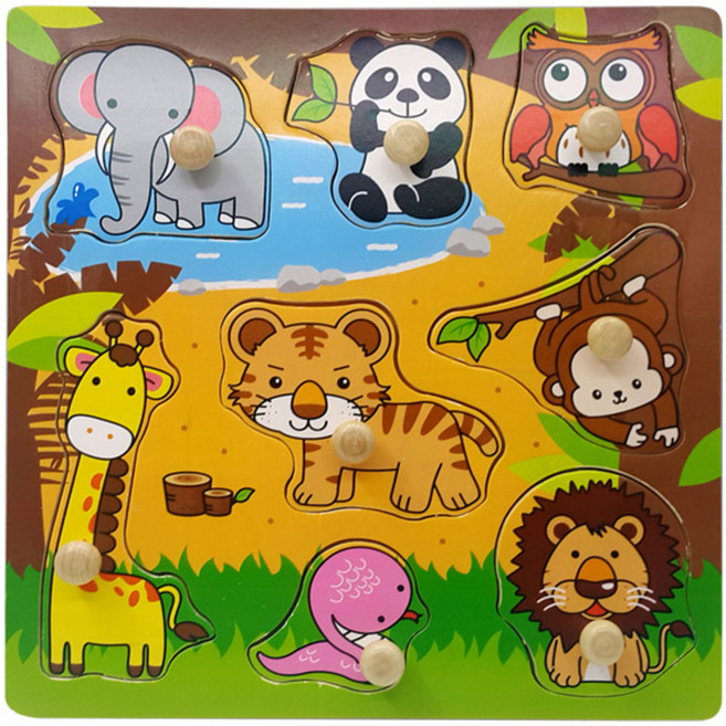 todolibro 野生動物園手抓板拼圖 WOODENTOY-B, 1個, 8件
