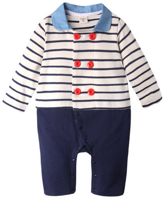 조이멀티 레드 더블단추 데님카라 우주복